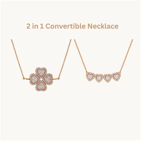 Silver Sutra 2 In 1 Floral Anti Tarnish Rose Gold Necklace