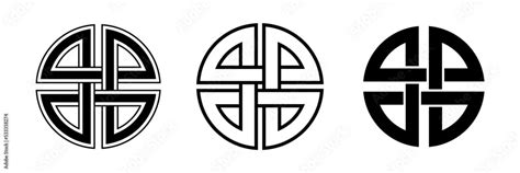 Celtic Ancient Shield Knot Symbol Of Protection Vector Illustration Set ...