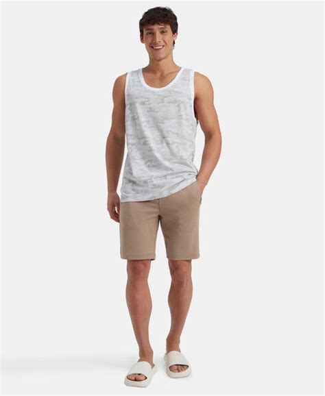 Buy Super Combed Cotton Blend Printed Tank Top - White AM67 | Jockey India
