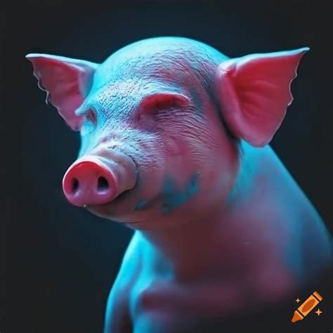 Sick pig with fever and sweating