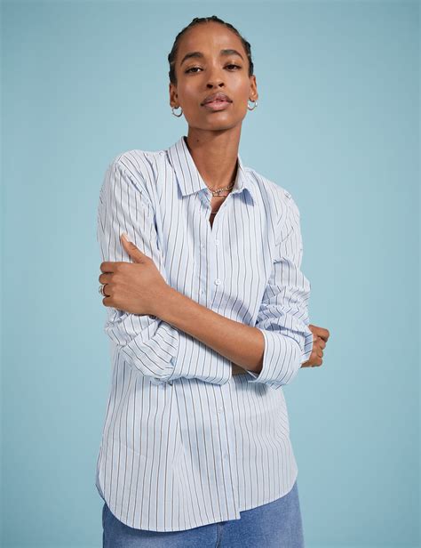 Pure Cotton Striped Collared Relaxed Shirt | BAUKJEN | M&S