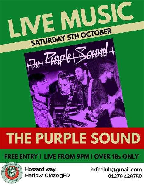 Live Music: The Purple Sound, Latton Park, Howard Way, CM20 3FD Harlow ...