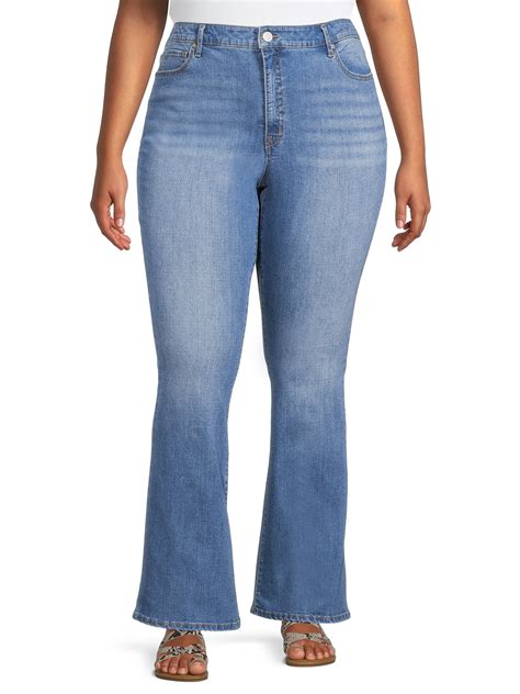 Terra & Sky Women's Plus Size Bootcut Jeans - Flattering Denim, Cotton ...