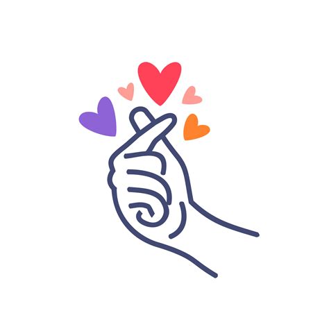 mini i love you hand clip art ,korean heart finger i love you sign icon ...