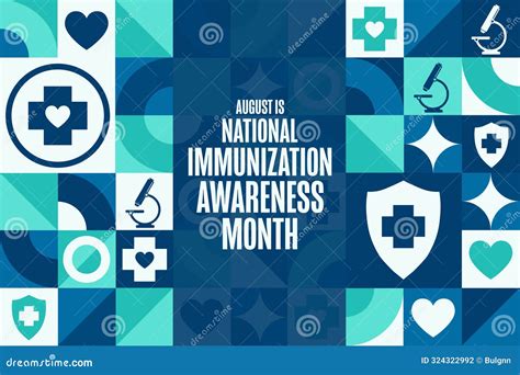 August is National Immunization Awareness Month. Holiday Concept Stock ...