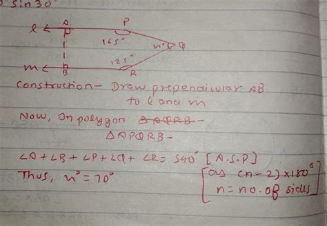 determine the measure of x in the given figure , if the lines l and m ...