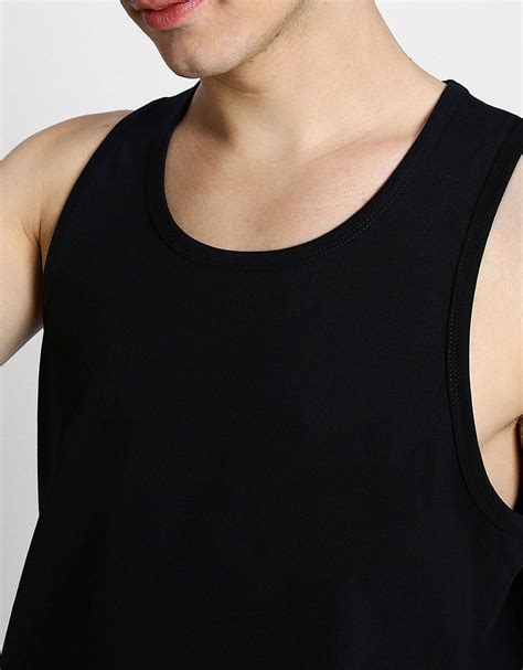 Black Solid Gym Vest – Veirdo