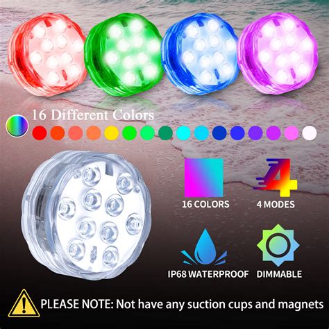 Snapklik.com : Creatrek Submersible Led Lights,RGB IR Remote Controlled ...