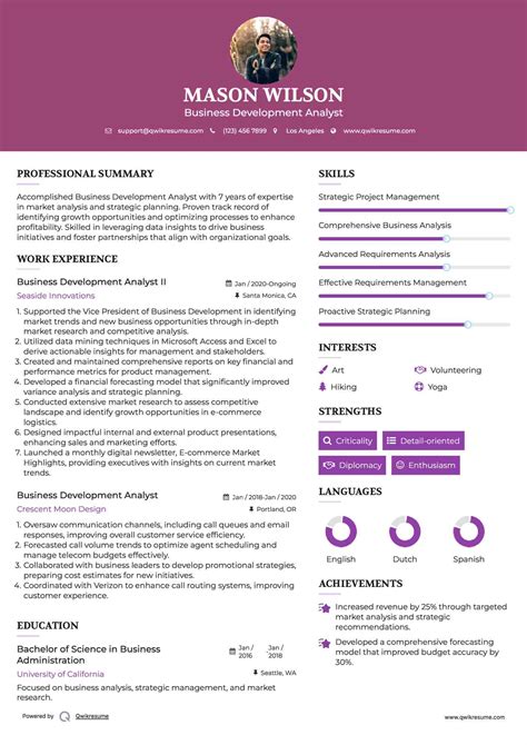 10+ Business Development Analyst Resume Samples & Templates for 2025