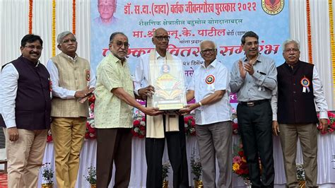 Palghar: N K Patil awarded Dr S D (Dada) Vartak Award for his ...
