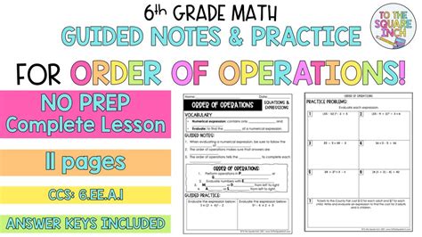 Image result for Order of Operations Notes. Printable