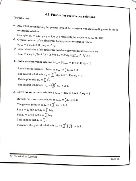 Image result for First Order Recurrence Relation