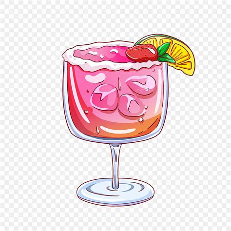 Roze Margarita Clipart Cactusvijg Margarita Aquarel Cocktail Drankje