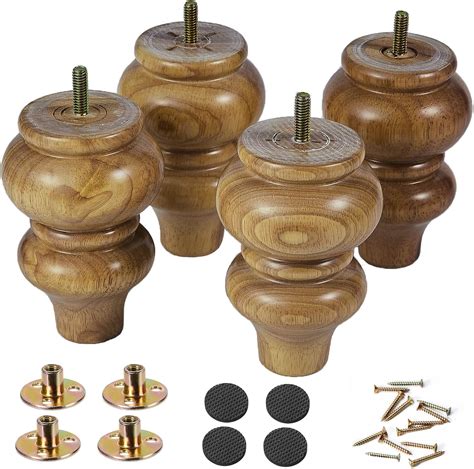 MAOHAM Wood Furniture Legs Sofa Legs Pack of 4,Round Couch India | Ubuy
