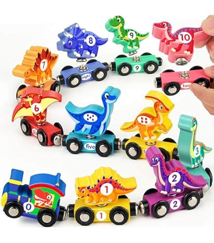 Toddler Educational Toy Helsort Wooden Dinosaur Train Set - Magnetic ...