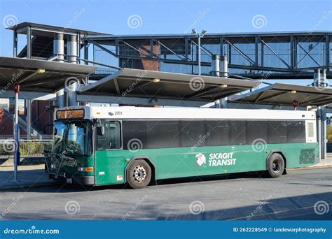 Skagit Transit Bus at Everett Transit Station at Passenger Stop ...