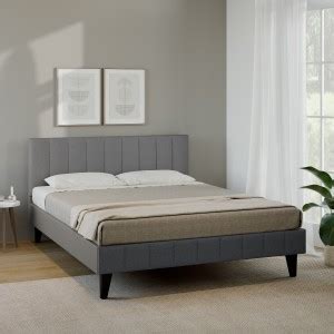 Cherry Wood Essentials Barclay Upholstered Tufted Platform Engineered ...