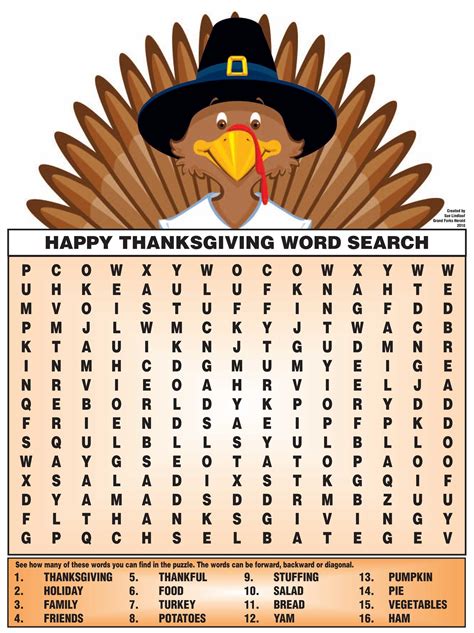 Thanksgiving Printable Word Puzzles - Printable Board Games