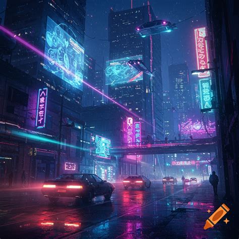 Night cyberpunk city on Craiyon