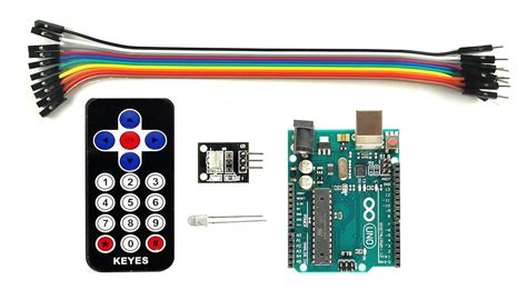 IR Remote with Receiver, Arduino UNO Compatible Board and IR LED ...