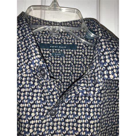 Perry Ellis Shirt Mens M Long Sleeve Button Up Print... - Depop