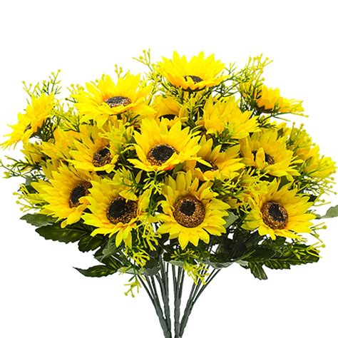Buy AITISOR Artificial Flowers, Fake Sunflowers Silk Flowers Table ...