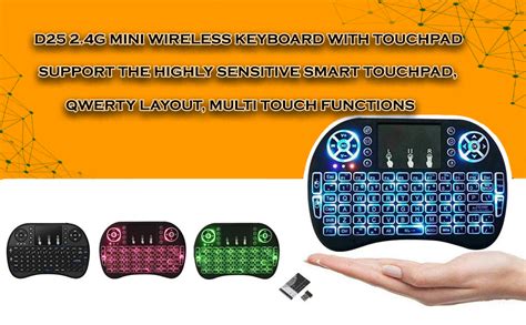 Amazon.in: Buy D25 Mini 2.4Ghz Wireless Bluetooth Touchpad Keyboard ...