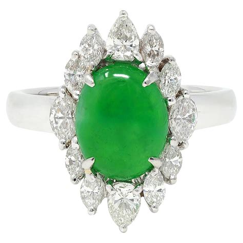 GIA Certified Imperial Jadeite Jade Type A Ring In Vintage Platinum Setting For Sale at 1stDibs ...
