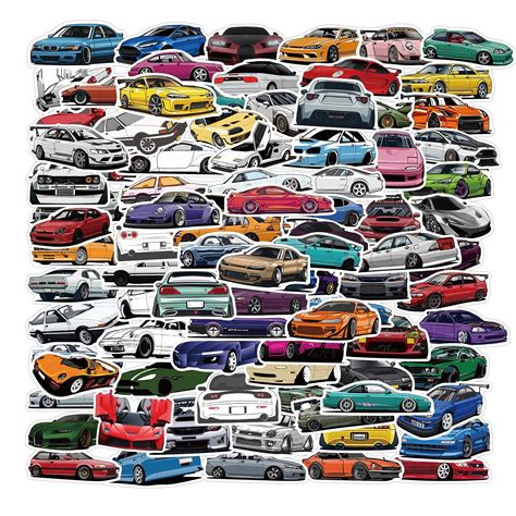 Buy JDM Racing Car Stickers 100 Pack Cool Sport Car Sticker for Adults ...