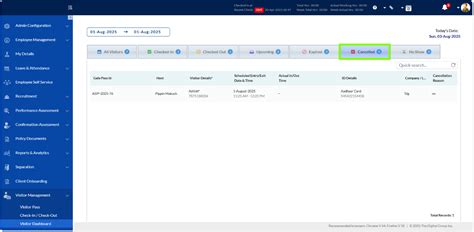 Visitor Dashboard
