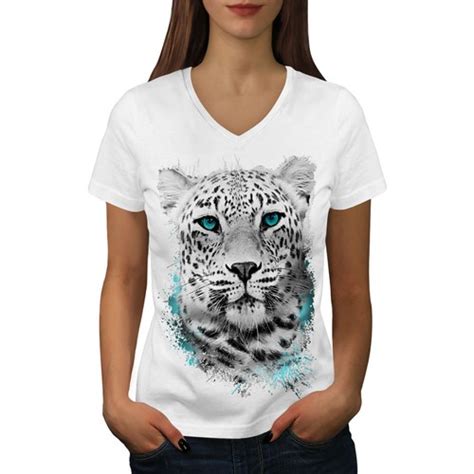 Wellcoda Tiger Graphic Design V-Neck Women's T-Shirt India | Ubuy