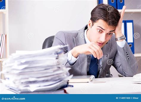 The Businessman Workaholic Struggling with Pile of Paperwork Stock Photo - Image of chaos ...