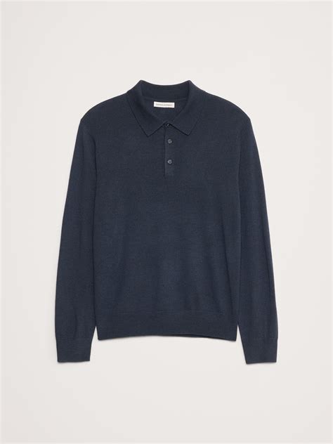 Merino Long-Sleeve Sweater Polo | Banana Republic