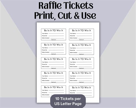 Printable Raffle Tickets Templates Free - Shop on Pinterest