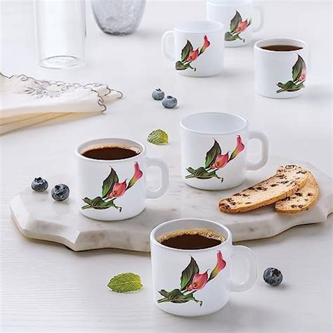 Larah by BOROSIL Stargazer Opalware Mug | Set of 6 Tea/Coffee Mugs, 100 ...