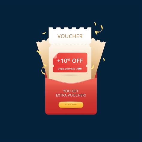 Gift voucher coupon extra discount and free shipping voucher popup ...