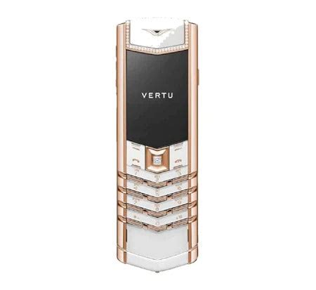 Vertu Signature White Rose Gold Diamond Edition Keypad Mobile Phone ...