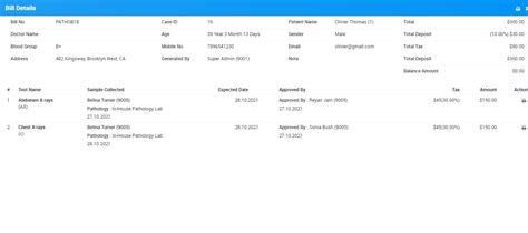 Pathology - Smart Hospital : Hospital Management System by QDOCS