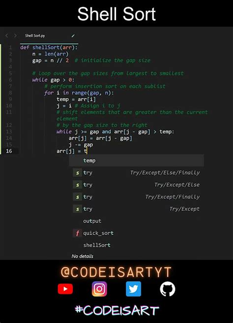 Image result for Shell Sort Code Python