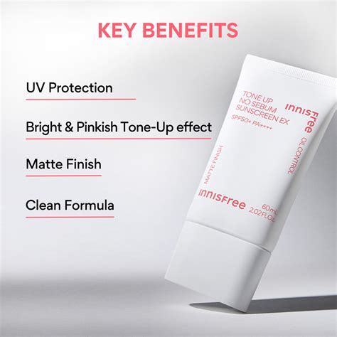Tone Up No Sebum Sunscreen EX 50+ SPF4+ – INNISFREE India