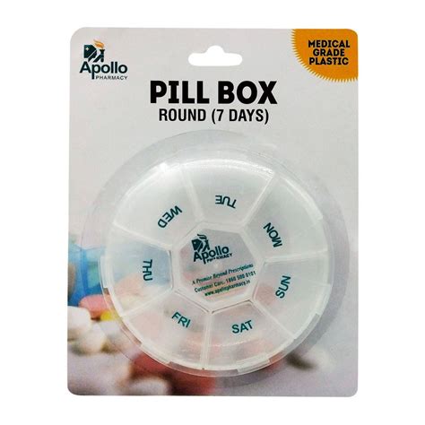 Buy Apollo Pharmacy Pill Box Round 7 Days, 1 Kit | 19 Minutes Delivery ...