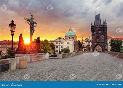 Prague View from Charles Bridge Stock Photo - Image of prague, building ...