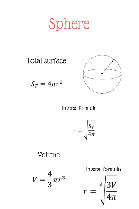 Image result for Formula of Sphere