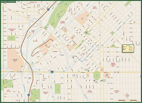 Denver Downtown Map | Digital Vector | Creative Force