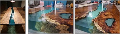 厂家定供树脂河流桌子胡桃木实木大板桌茶桌白杨木透明环氧树脂桌-阿里巴巴