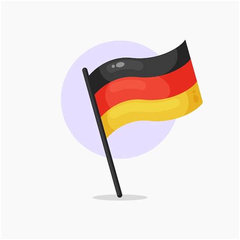 Deutsche Flagge Symbol Cartoon Stil Illustration | Premium Vektor