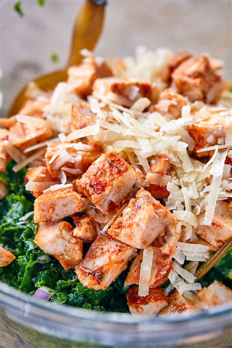 Healthy Chicken Parmesan Kale Salad Recipe – Chicken Kale Salad Recipe ...