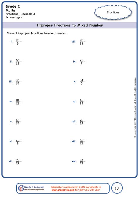 What Is 2 1 3 As An Improper Fraction Worksheet - Design Talk