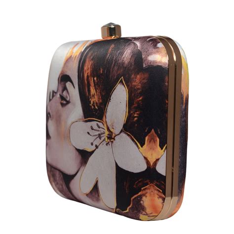 Artklim Beautiful Woman Portrait Printed Clutch