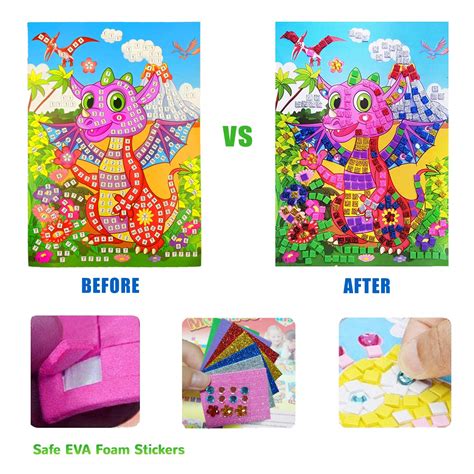 Buy Mosaic Sticker Art Kits for Kids - Mosaic Sticker Art Sticky DIY ...